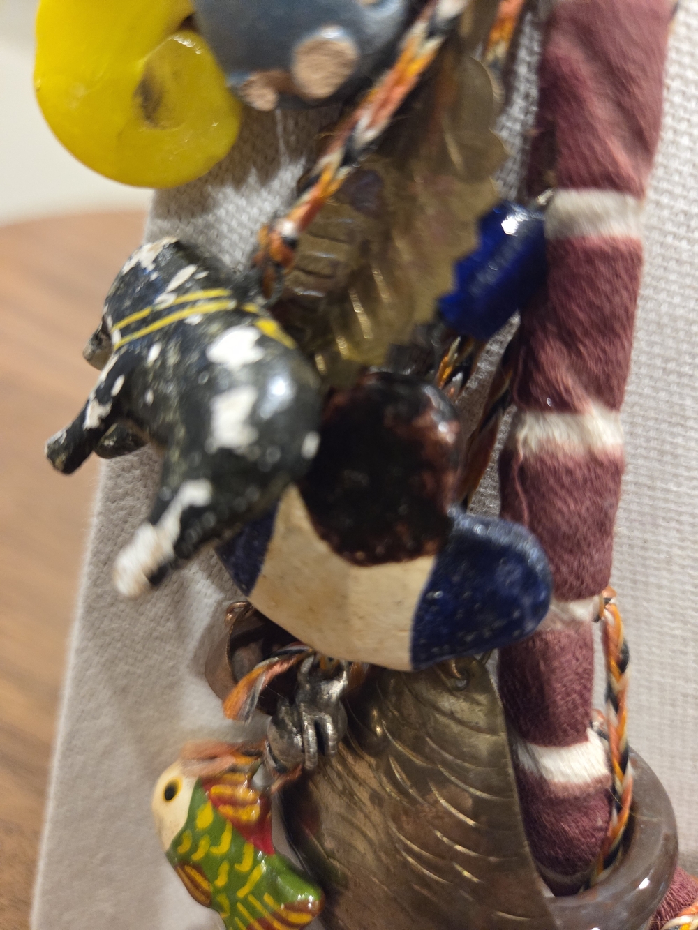 Handcrafted Multicolor Beaded Charm Necklace - Folk Art - Picture 4 of 13